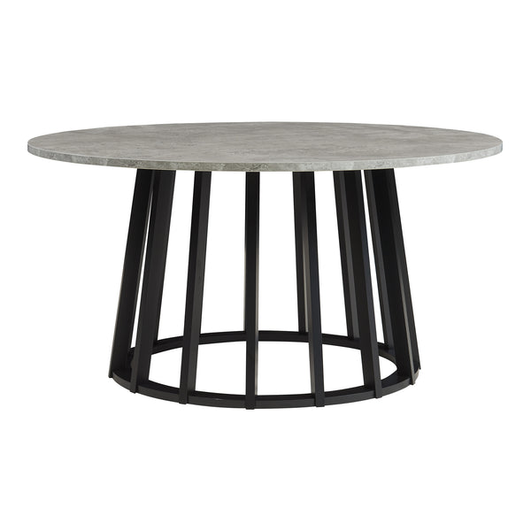 Couchtisch Buzzard Ø90x45 cm Schwarz/Betonoptik [en.casa]