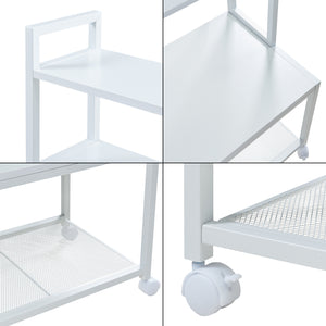 Rollbarer Druckertisch Svanaldsvipp 100x55x38 cm cm Weiß [en.casa]