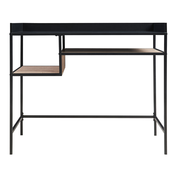 Schreibtisch Belana 100x43x82 cm Schwarz/Eicheoptik [en.casa]