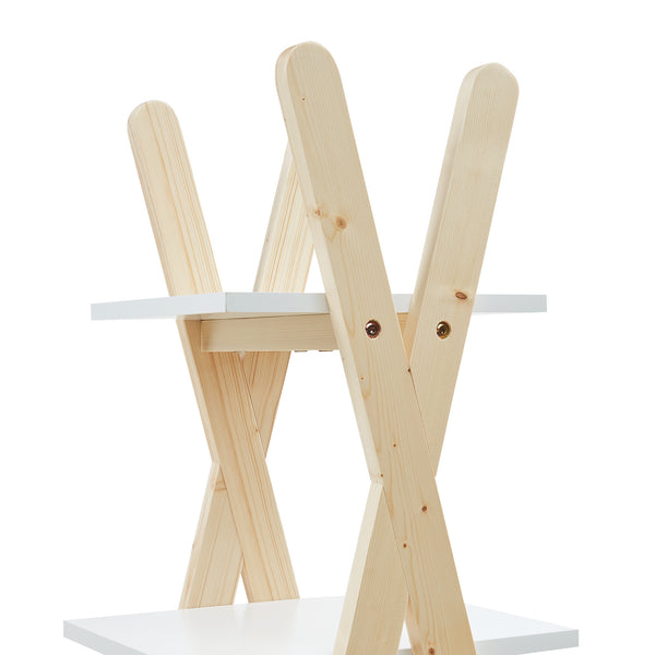 Bücherregal Vanlilu Kiefernholz 145x65x32 cm Natur/Weiß [en.casa]