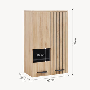 Hängeschrank Noppen 98x60x38 cm Eicheoptik [en.casa]