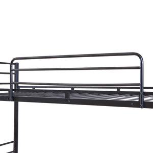 Metall-Etagenbett Bevapis mit 2 Matratzen 90x200 cm Schwarz [en.casa]