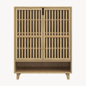 Schuhschrank Sirgerg 91x72x35 cm Bambus Natur [en.casa]