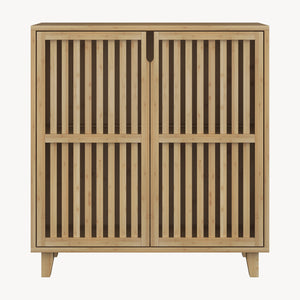 Beistellschrank Sirgerg 77x72x33 cm Bambus Natur [en.casa]