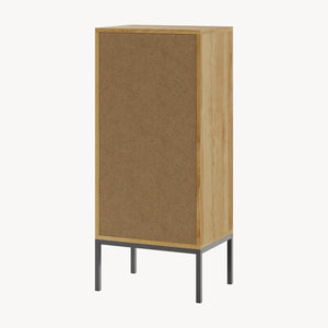 Badezimmerschrank Marhasa 92x40x30 cm Eicheoptik/Schwarz [en.casa]