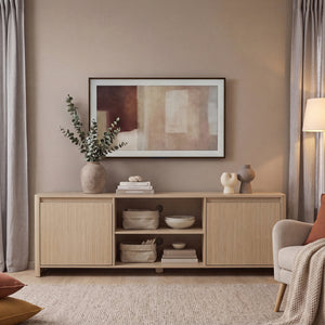 Fernsehschrank Takranmaa 150x40x50 cm Eicheoptik [en.casa]