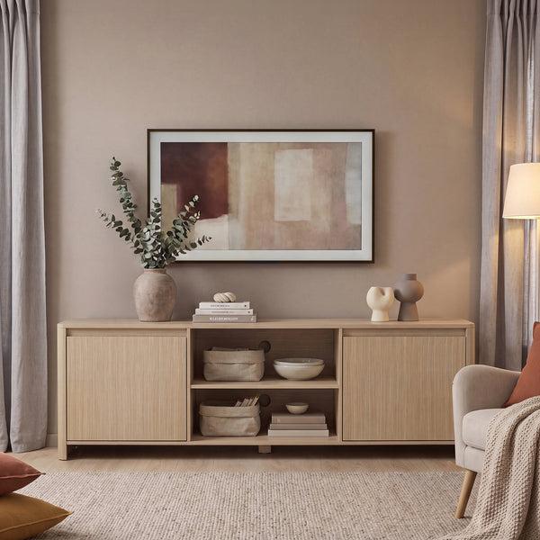 Fernsehschrank Takranmaa 150x40x50 cm Eicheoptik [en.casa]