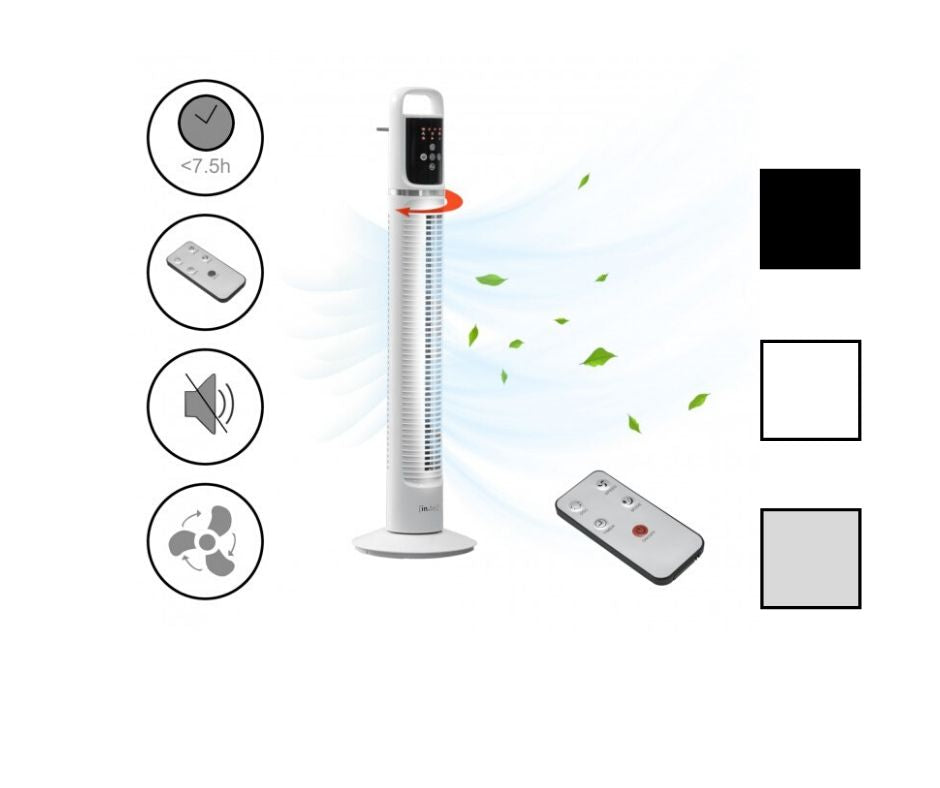 Standventillator Towervent 40W 3 Betriebsmodi Schwarz in.tec