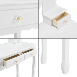 Schminktisch Limerick mit Spiegel + Hocker en.casa