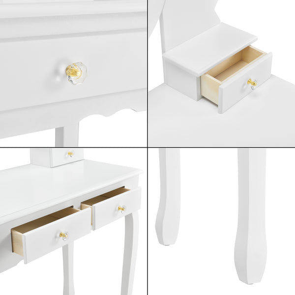 Schminktisch Limerick mit Spiegel + Hocker en.casa