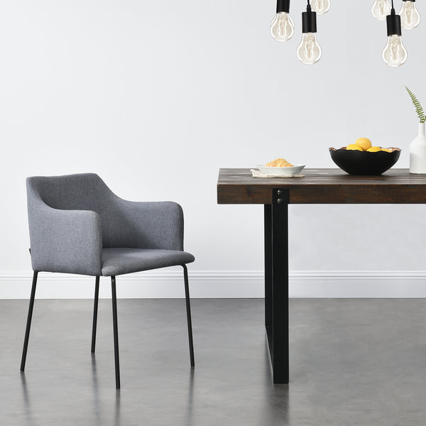 Polstersessel mit Armlene Textil Grau en.casa