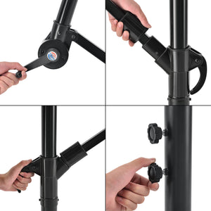 Ampelschirm Budva 270 cm Polyester Stahl Grau casa.pro