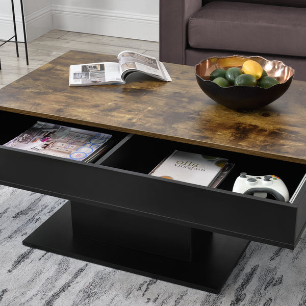 Couchtisch Lünen Holzoptik/Schwarz [en.casa]