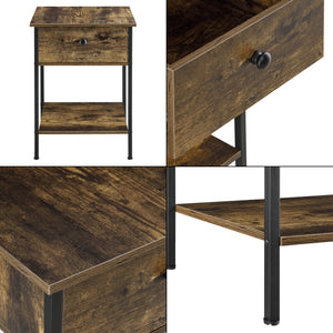 Beistelltisch Fagersta 40x40x55cm Dunkler Holzton en.casa