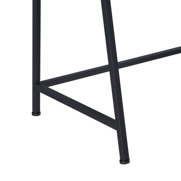 Schreibtisch Alvdal 143x105x51cm mit 2 Ablagen Schwarz Dunkler Holzton [en.casa]