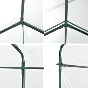 Gewächshaus Grünau mit Ablagen 200x200x220cm Transparent [en.casa]