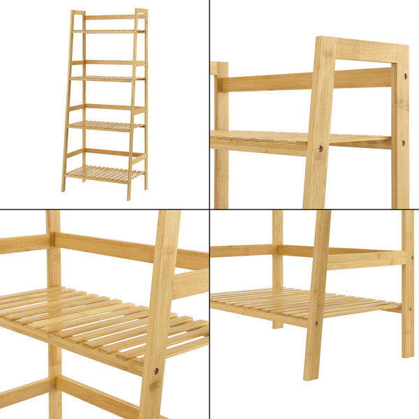 Bambus Leiterregal Vinje 48x32x123cm [en.casa]