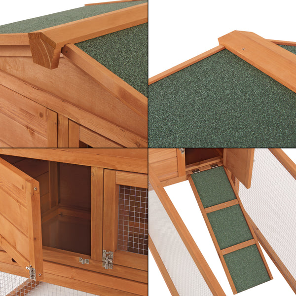 Kaninchenstall Oberursel 68x156x52cm Tannenholz [en.casa]