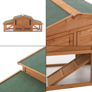 Kaninchenstall Schmitten 72x180x62cm Tannenholz [en.casa]