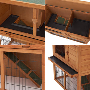 Kaninchenstall Nidda 85x91,5x45cm Tannenholz [en.casa]