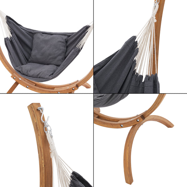 Hängesessel Grevena 155x106x143cm Dunkelgrau [en.casa]