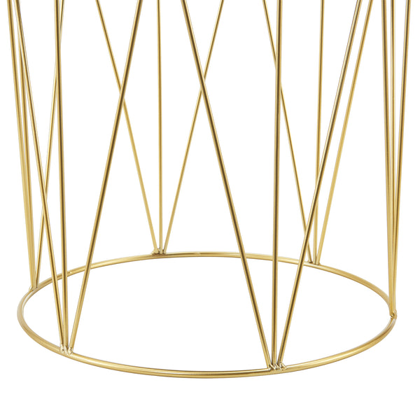 Sitzhocker Melsele bis ca. 100 kg Grau/Messingfarben [en.casa]