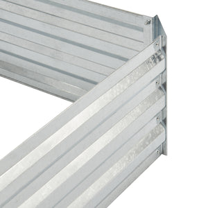 Pflanzbeet Barneveld 90x90x30cm Stahl Silber [en.casa]