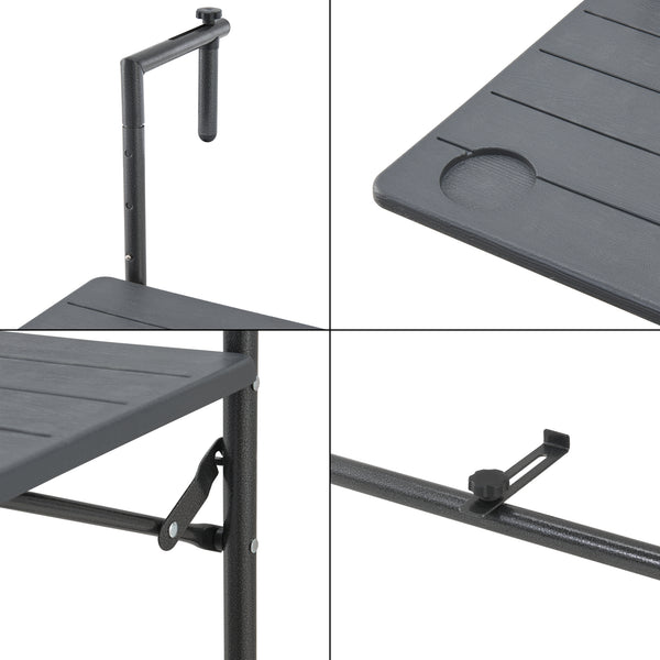 Hängetisch Badolato 83,5x60x60 cm Eckig Dunkelgrau [en.casa]