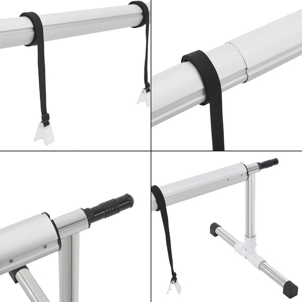 Pool Aufrollvorrichtung Amorgo mit Rädern Aluminium [en.casa]