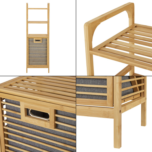 Bambus Wäscheregal Tidaholm 118x39,5x30,5cm [en.casa]