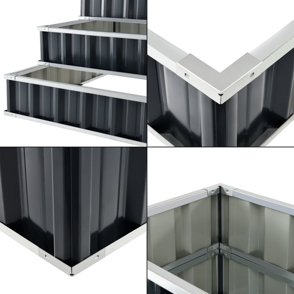 Pflanzbeet Renswoude 118x118x60cm 3-stufig [en.casa]