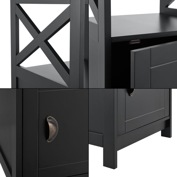 Beistelltisch Utajärvi Kaffeetisch 74x40x40cm Couchtisch Schwarz [en.casa]