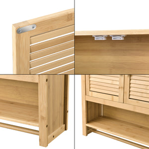 Badezimmerschrank Tyresö Hängeschrank Bambus 66 x 62 x 20 cm [en.casa]
