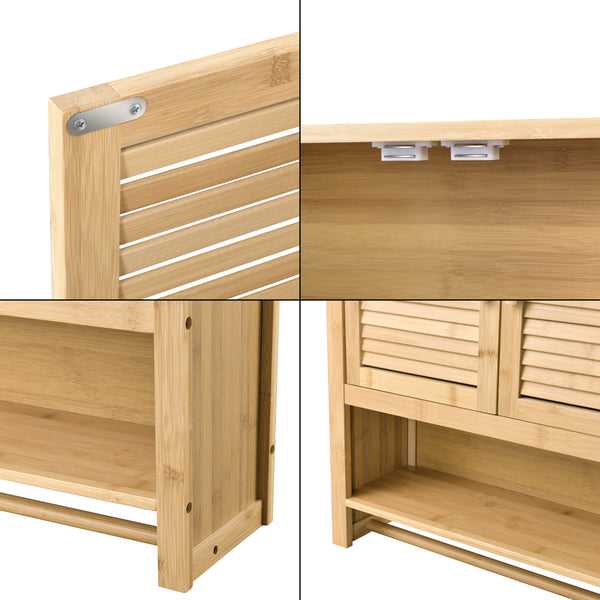 Badezimmerschrank Tyresö Hängeschrank Bambus 66 x 62 x 20 cm [en.casa]
