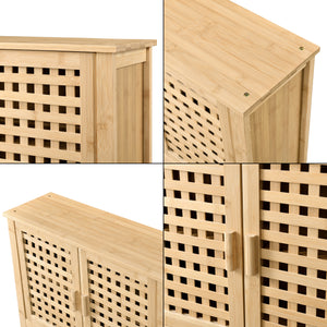 Badezimmerschrank Borlänge Hängeschrank Bambus 66 x 62 x 20 cm [en.casa]
