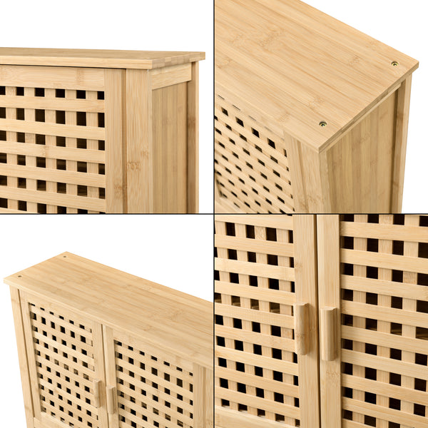 Badezimmerschrank Borlänge Hängeschrank Bambus 66 x 62 x 20 cm [en.casa]
