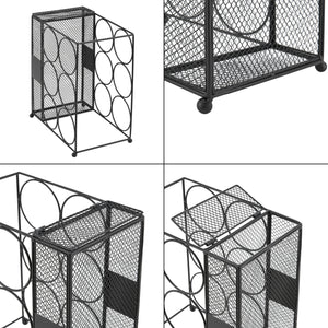 Weinregal Drangedal für 6 Flaschen mit Gitterbehälter [en.casa]