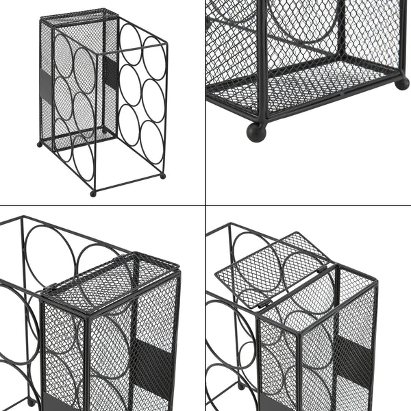 Weinregal Drangedal für 6 Flaschen mit Gitterbehälter [en.casa]