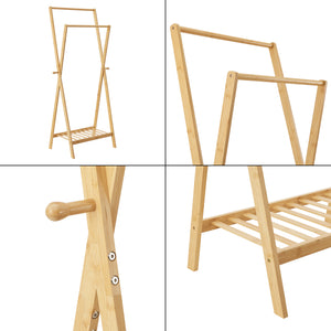 Garderobenständer Keitele 150 x 60 x 42 cm Bambus Natur [en.casa]