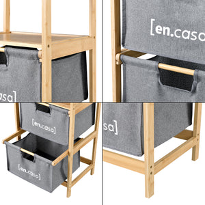 Badezimmerregal Evijärvi mit 2 Körben Bambus [en.casa]