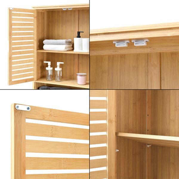Toilettenschrank Geta 170 x 66 x 23 cm Bambus [en.casa]