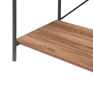 Standregal Billund mit 4 Ablageflächen 133 x 60 x 42 cm Schwarz / Walnuss-Optik [en.casa]