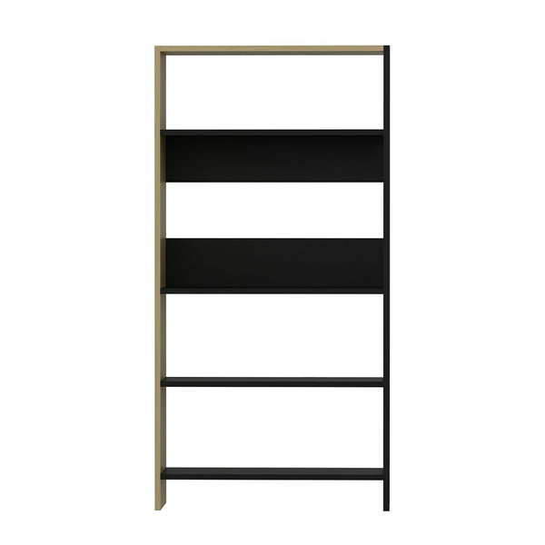 Bücherregal Herlev mit 4 Ablagen Artisan Eicheoptik / Schwarz [en.casa]