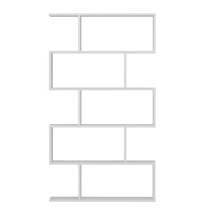 Bücherregal Hillerød mit 5 Fächern Weiß [en.casa]