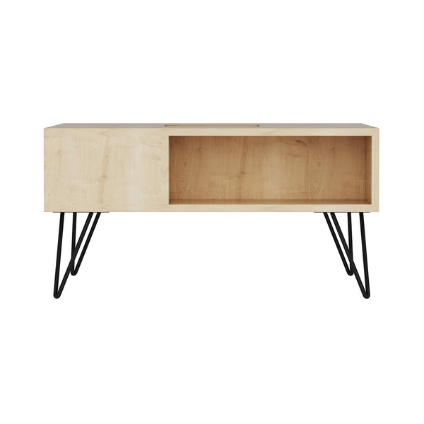 Couchtisch Gråsten mit Ablagefächern Saphir Eiche / Schwarz [en.casa]