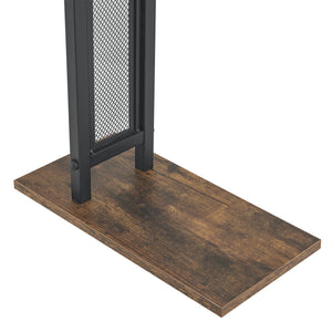 Handtuchhalter Telavi Stahl 88x40x20cm Schwarz / Holz-Optik [en.casa]