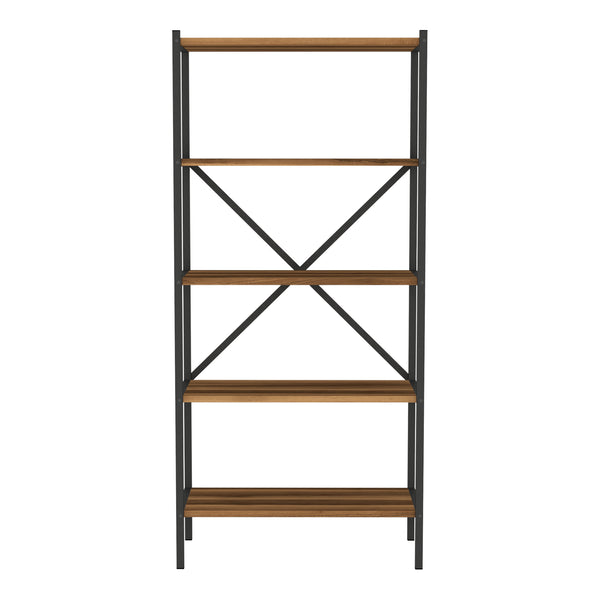 Küchenregal Tomelilla 160x66x34 cm Walnuss/Anthrazit [en.casa]