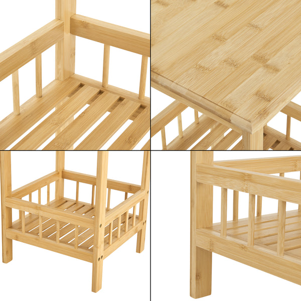 Standregal Pyhäjärvi Bambus 79x33x33 cm Natur [en.casa]