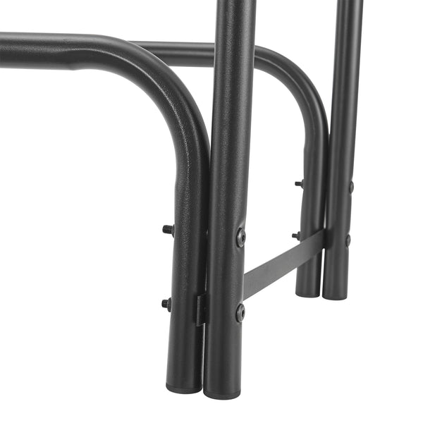 Kaminholzregal Kwethluk Stahl 124x124x34,5cm Schwarz [casa.pro]