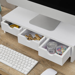 Monitorständer Ruovesi 12x51x25cm Weiß [en.casa]